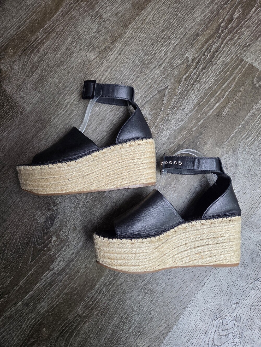 Free People Coastal Platform Espadrille Leather Wedge Ankle Strap Sandal - Picture 8 of 12
